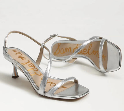 Sam Edelman Prance Silver Leather Strappy Heel Sandal Women's sizes 6-11/ NEW!!