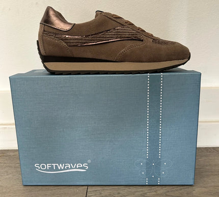Softwaves Darla Taupe Comfort Lace-up Shoe Sneaker Women EU sizes 36-41/US 6-11
