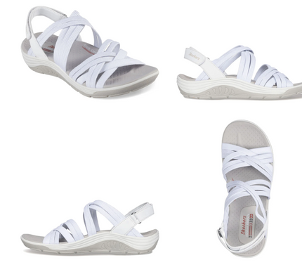 SKECHERS Reggae Cup Simply Biased White Sandal Women's sizes 5-12/NEW!!