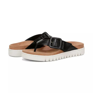 Vionic Uptown Marin Black Leather Toe Post Sandal Women's sizes 5-11/NEW!!!