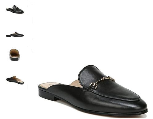 Sam Edelman Linnie Black Leather Slip-On Mule Flat Women's sizes 6-11/NEW!!!