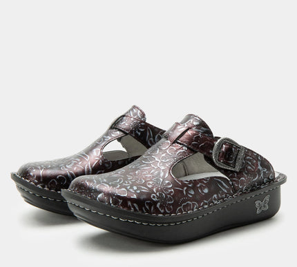 Alegria Classic Floral Embossed Rosewood Shoe Clog Womens sizes 36-40 NEW