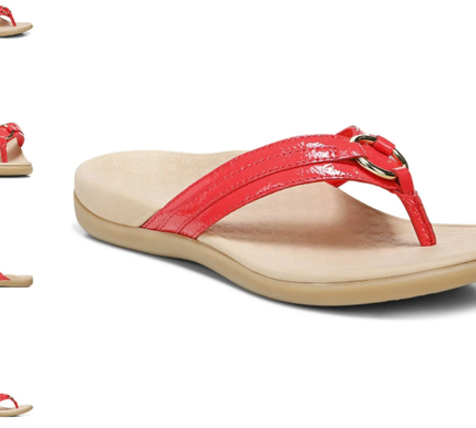 Vionic Tide Aloe Leather Poppy Toe-Post Sandal Flip Flop Women's sizes 5-12 NEW!