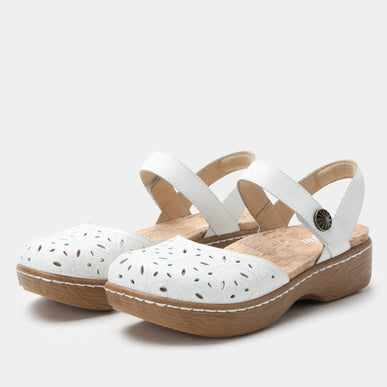 Alegria Opal White Breeze Leather Clog Sandal sizes 36-41 NEW