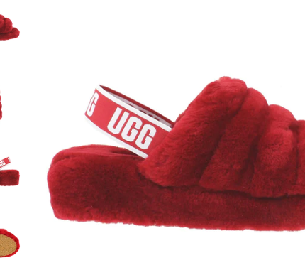 UGG Fluff Yeah Red Ribbon Slide Slipper Women's US sizes 5-11/NEW!!!