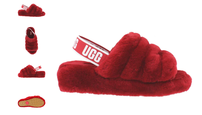 UGG Fluff Yeah Red Ribbon Slide Slipper Women's US sizes 5-11/NEW!!!