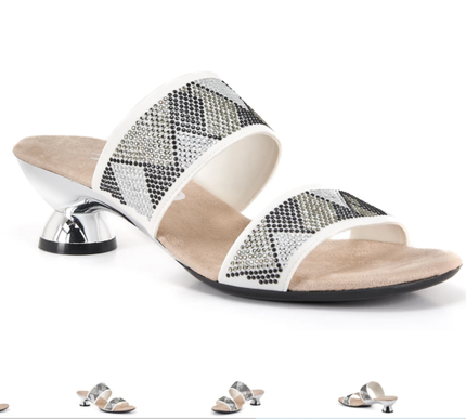 Onex Zenna White Metallic Rhinestone Studded Wedge Sandal Women's sizes 5-11/NEW