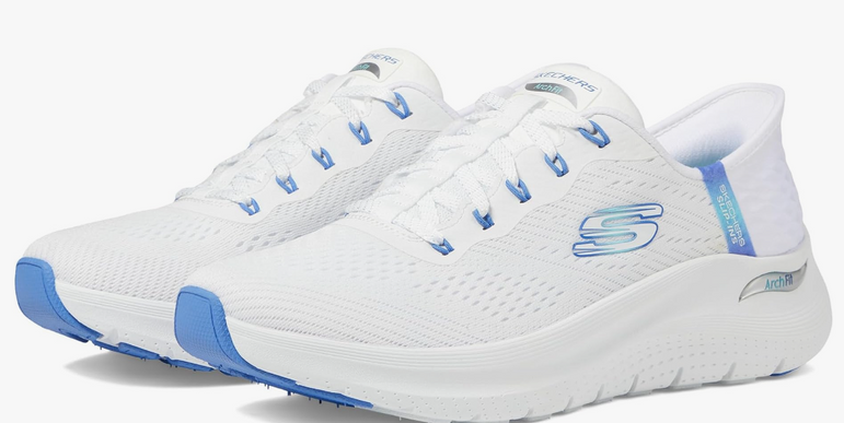 SKECHERS Arch Fit 2.0 White/Blue Slip-ins Sneaker Women's sizes 5-11/NEW!!!