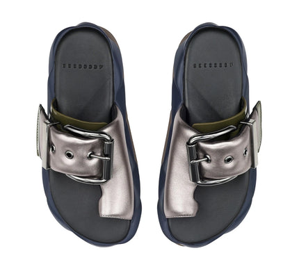 4CCCCEES Mellow Glow Gun Metal Platform Sandal Womens Sizes 36-41 NEW