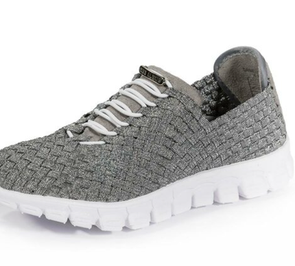 Zee Alexis Danielle Pewter/White Woven Slip-on Sneakers Women sizes 6-10 NIB!!!
