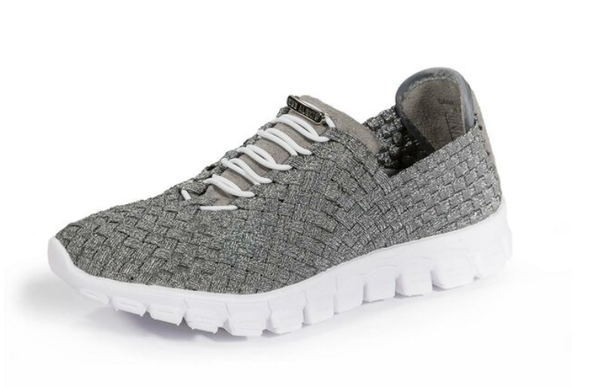 Zee Alexis Danielle Pewter/White Woven Slip-on Sneakers Women sizes 6-10 NIB!!!