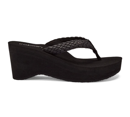 Cobian Zoe Black Leather  Wedge Comfort Sandal Women's US Sizes 5-11 NIB!!