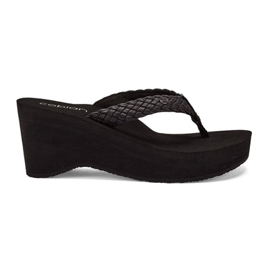 Cobian Zoe Black Leather  Wedge Comfort Sandal Women's US Sizes 5-11 NIB!!