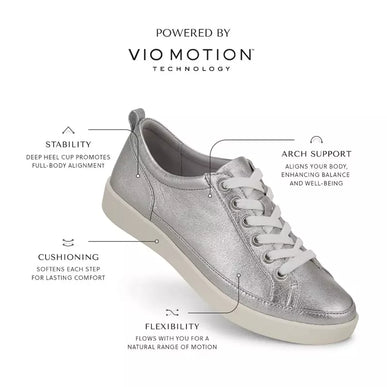 Vionic Winny Pewter Nappa Leather Sneaker Women sizes 5-11/NEW!!