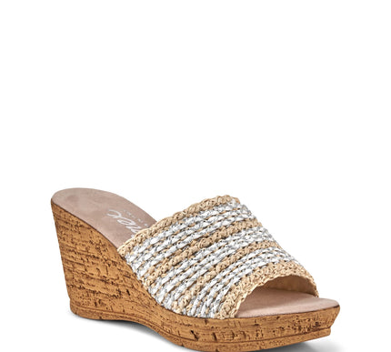 Onex Claire Natural and White Weave Wedge Sandal Womens US sizes 5-11/NEW