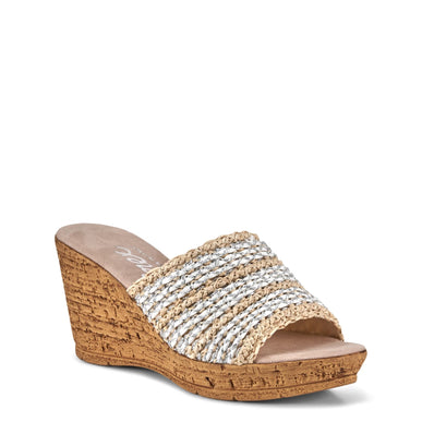 Onex Claire Natural and White Weave Wedge Sandal Womens US sizes 5-11/NEW