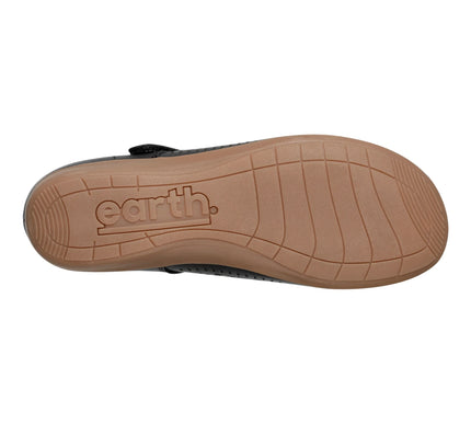 Earth Brady Black Round Toe Adjustable Strap Casual Flat Womens sizes 6-10 NEW M