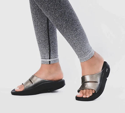 OOFOS OOahh Luxe Latte Slide Sandal Womens Sizes W5-W11 NEW