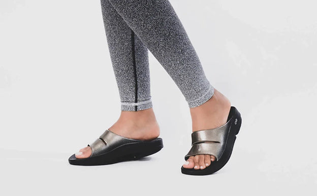 OOFOS OOahh Luxe Latte Slide Sandal Womens Sizes W5-W11 NEW