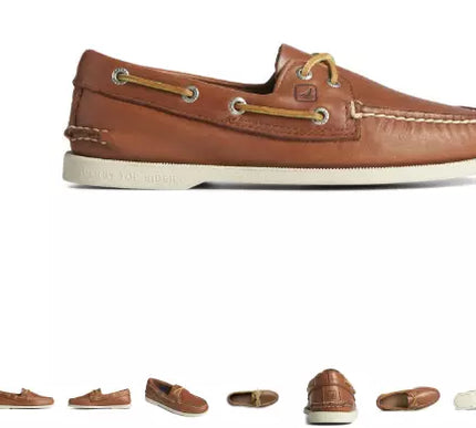 Sperry Top-Sider A/O Authentic Original 2 Eye Tan Boat Shoe Men's size 7-16 WIDE