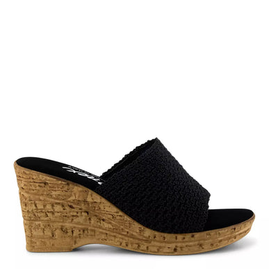 Onex Bianca-C Black Straw Wedge Sandal Women's sizes 5-11/NEW!!!