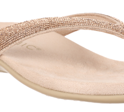 Vionic Dillon Shine Toe Post Rhinestone Champagne Sandal Women's sizes 5-11/NEW!