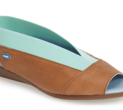 Cloud Caliber Tan Peep Toe Slingback Leather Sandal Womens sizes 36-42/NEW!!!