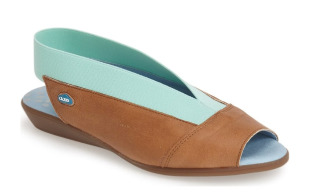 Cloud Caliber Tan Peep Toe Slingback Leather Sandal Womens sizes 36-42/NEW!!!