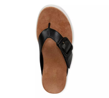 Vionic Uptown Marin Black Leather Toe Post Sandal Women's sizes 5-11/NEW!!!