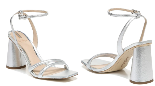 Sam Edelman Kia Soft Silver Leather Ankle Strap Heel Women's sizes 6-10/ NEW!!!