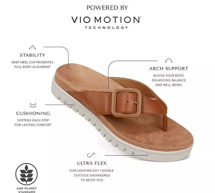 Vionic Uptown Marin Tan Leather Toe Post Sandal Women's sizes 5-11/NEW!!!