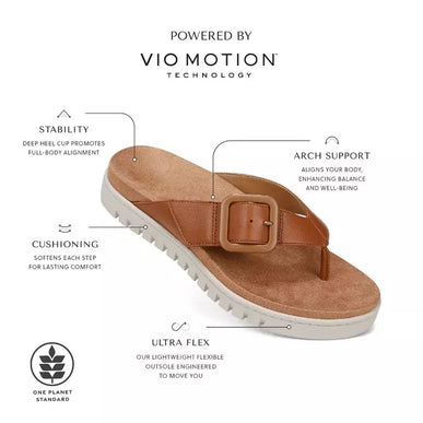 Vionic Uptown Marin Tan Leather Toe Post Sandal Women's sizes 5-11/NEW!!!