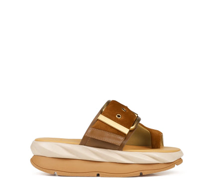 4CCCCEES Mellow Glow Soft Brown Suede Platform Sandal Womens Sizes 36-41 NEW