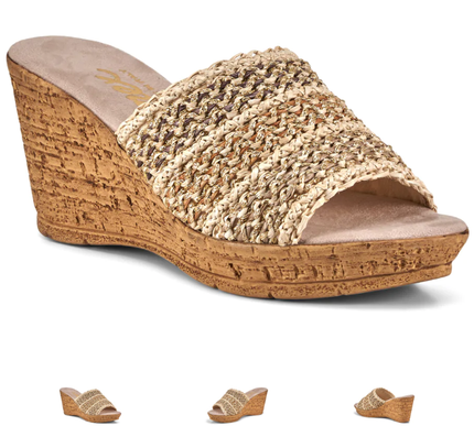 Onex Claire Brown Natural Weave Wedge Sandal Women's US sizes 5-11/NEW!!!