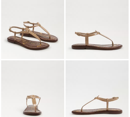 Sam Edelman Gigi Almond Patent Leather Thong Sandal Womens US sizes 6-10/NIB