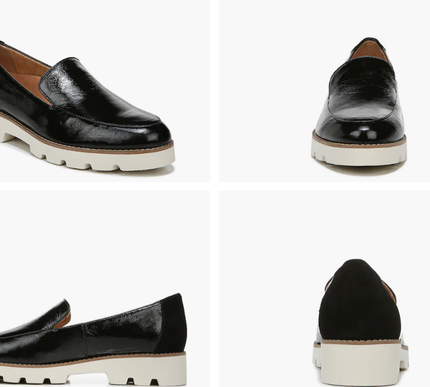 Vionic Kensley Crinkle Black Patent Loafer Shoe Women sizes 5-11/NEW!!! MEDIUM