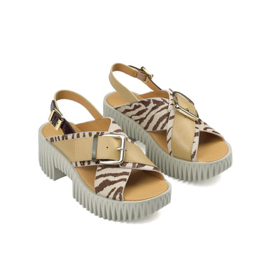 4CCCCEES Plia Juno Zebra Mix Strappy Sandal Womens Sizes 36-41/6-11 NEW