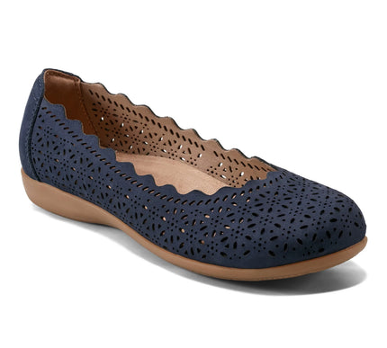 Earth Bria Blue Round Toe Casual Ballet Flat Slip-on Womens sizes 6-10 NEW M