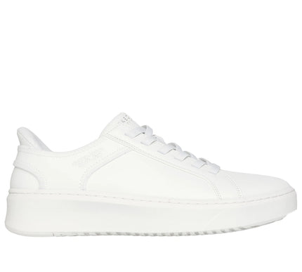 SKECHERS Court Break White Leather Slip-ins Sneaker Men's sizes 7-14/NEW!!