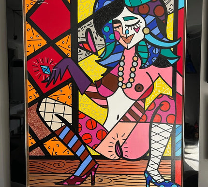 Romero Britto Original Acrylic Painting on Canvas "Seduction" 60'x48' 2013