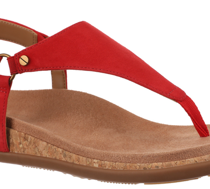 Vionic Kirra II Toe Post Sling Back Red Leather Sandal Women's sizes 5-11/NEW!