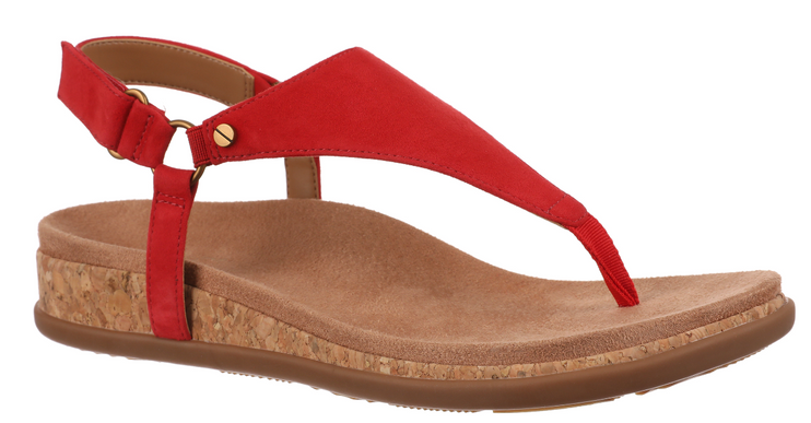 Vionic Kirra II Toe Post Sling Back Red Leather Sandal Women's sizes 5-11/NEW!