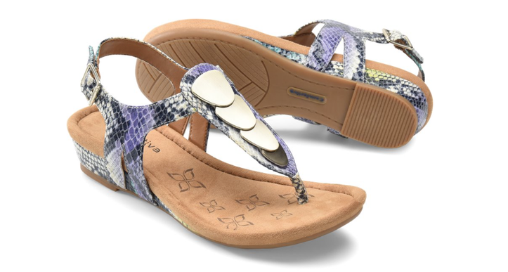 Comfortiva Summit Purple Green Multi Thong Wedge Sandal Women's sizes 6-10/NEW!!