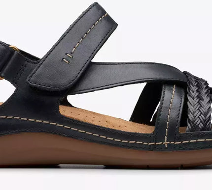Clarks Cecily Black Combination Strappy Sandal Women's sizes US 5-11 NEW!!!