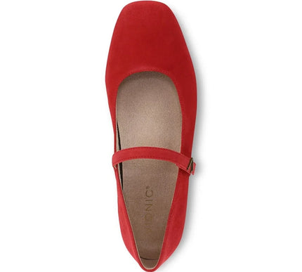 Vionic Alameda Red Suede Mary Jane Flat Slip-on Shoe Women sizes 5-12/NEW!!!