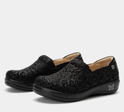 Alegria Keli Black Embossed Paisley Leather Shoe Loafer Womens sizes 35-42 NEW