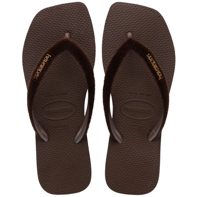 Havaianas Slim Square Plush Brown Flip Flop Sandal Women sizes 35-36-41-42 NEW