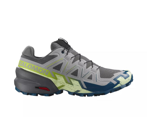 Salomon Speedcross 6 Castlerock/Lime/Poseidon Running Shoe Men's US Sizes 7-14