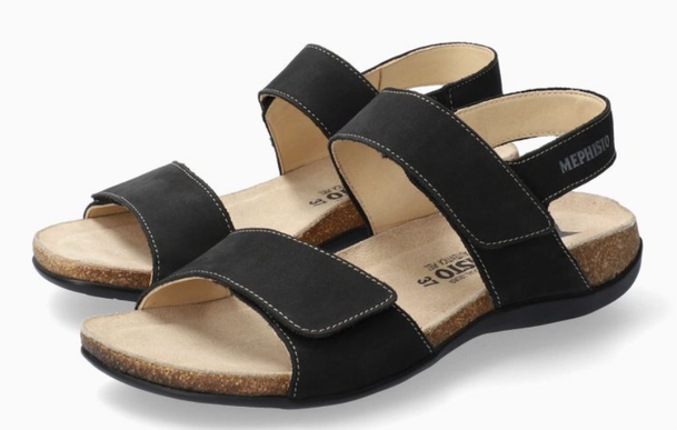 Mephisto Agave Black Bucksoft Anklestrap Comfort Sandal Women's Sizes 35-42 NEW!