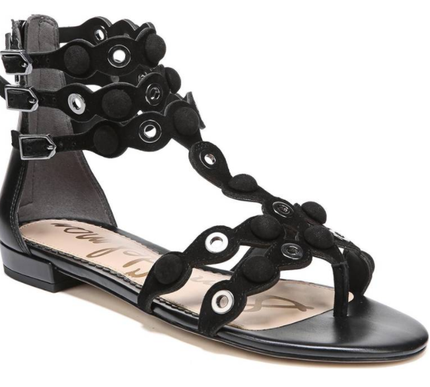 Sam Edelman Desi Black Suede Leather Gladiator Sandal Women's sizes 5-11/ NEW!!